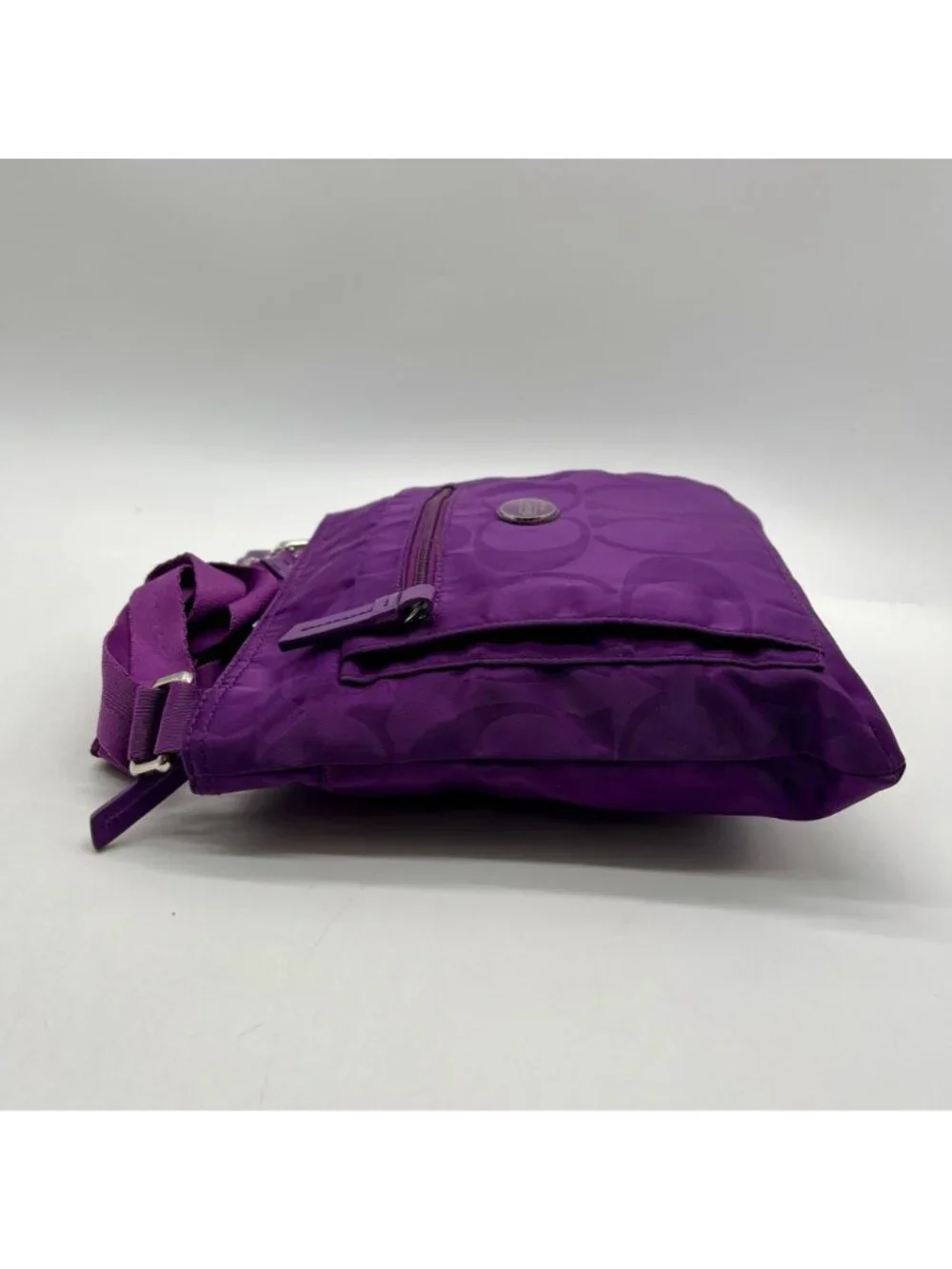 Coach Purple Monogram Print Nylon Crossbody